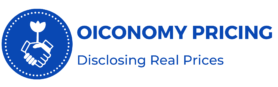 logo of oiconomy pricing in blue with a round shape